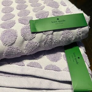 Kate Spade Purple Dot Bath Towels Set of 2